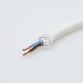 100 meter Stofledning 2x0,75 hvid, S100