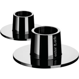 Ester & Erik lysestaker, polert sort, 2-pak