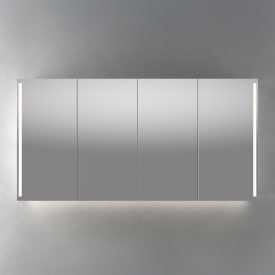 Linn Bad Vikja speilskap med led-lys, 160x79,5x18 cm, mørk eik