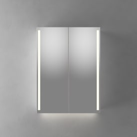 Linn Bad Vikja speilskap med led-lys, 60x79,5x18 cm, hvit matt