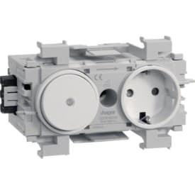 10 stk Ecoline 1xSchuko stikkontakt med afbryder for front RAL9016