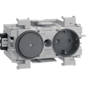 10 stk Ecoline 1xSchuko stikkontakt med afbryder for front RAL9011