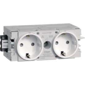 10 stk Ecoline stikkontakt 2xSCHUKO for C-profilmontage RAL9016