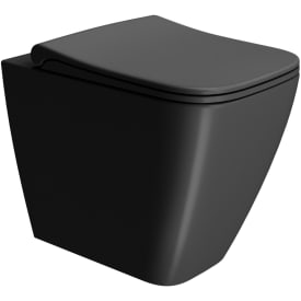 GSI Nubes toilet, back-to-wall, uden skyllekant, mat sort