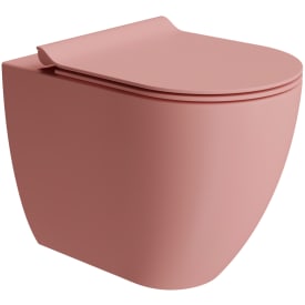 GSI Pura toilet, back-to-wall, uden skyllekant, lyserød
