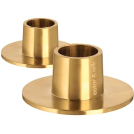 Ester & Erik lysestager, børstet guld, 2-pak