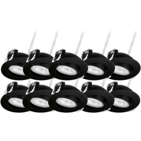 4lite Vinovia downlights, 10-pak, sort