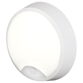 4lite Pylus Round utelys vegg med sensor, hvit