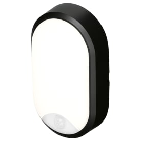 4lite Pylus Oval vägglampa utomhus med sensor, svart
