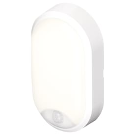 4lite Pylus Oval udendørs væglampe med sensor, hvid