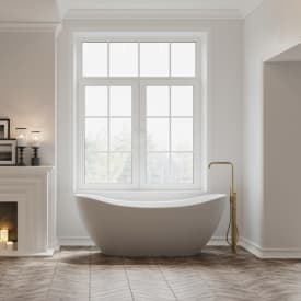 Copenhagen Bath TQ5 frittstående badekar, 159x75 cm, hvit matt
