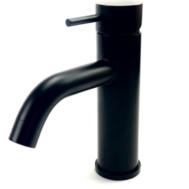 Blyfir håndvasarmatur. Mat sort