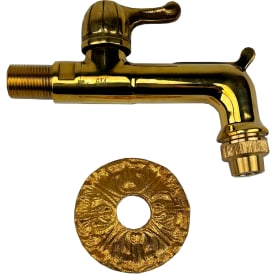 Aftaphane ½" med vingegreb, L 145mm. Messing, poloret