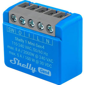 Shelly 1 Mini Gen4 relæ med Wi-Fi og potentialfrit kontaktsæt