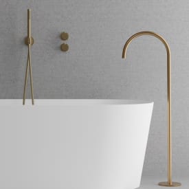 Scandtap Harmonized Bliss 4 badkarsblandare med duschset, borstad guld