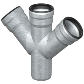 Aco GM-X dobbelt grenrør, 87°, Ø100 mm, galvaniseret stål