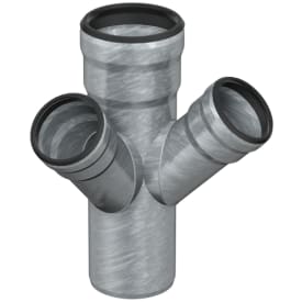 Aco GM-X dobbelt grenrør, 87°, Ø100x70 mm, galvaniseret stål