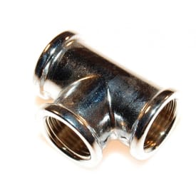 Messing tee, krom, 1/2"