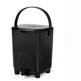 Biolan Bokashi kjøkkenkompostbøtte, komplett startpakke, 10 liter, sort