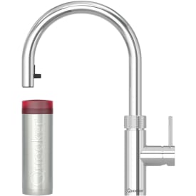 Quooker Flex Round Pro3 kjøkkenarmatur, kokende vann, uttrekkbar tut, krom