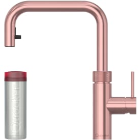Quooker Flex Square Pro3 køkkenarmatur, kogende vand, udtrækstud, rosa kobber