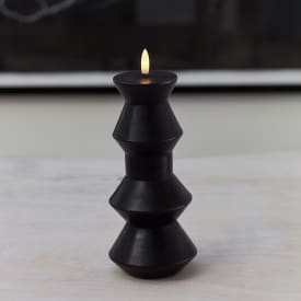 Sirius Sille Nordic Sculpture Geometri LED stearinljus, svart