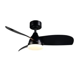 Trio Lighting Helsinki loftventilator med lys, sort
