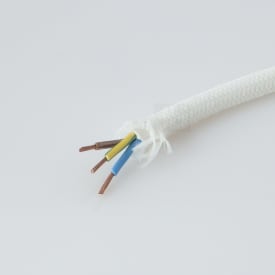 100 meter Stofledning 3G0,75 hvid, S100