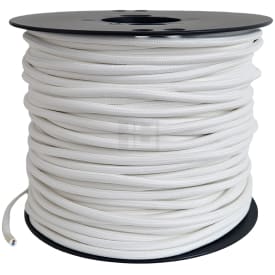 100 meter Stofledning 2x0,75 hvid, S100