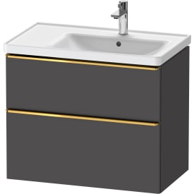 Duravit D-Neo servantskap, 78,4x45,2 cm, matt grafittgrå/gull