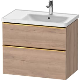 Duravit D-Neo tvättställsunderskåp, 78,4x45,2 cm, marmorerad ek/guld
