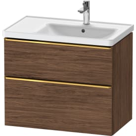 Duravit D-Neo tvättställsunderskåp, 78,4x45,2 cm, mörk valnöt/guld