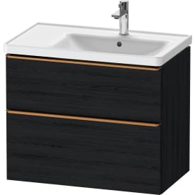 Duravit D-Neo tvättställsunderskåp, 78,4x45,2 cm, svart ek/brons