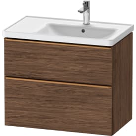 Duravit D-Neo tvättställsunderskåp, 78,4x45,2 cm, mörk valnöt/brons