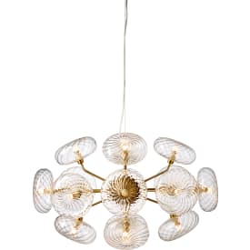 Nielsen Light pendel Olivia messing antik m/klar glas 16 lys
