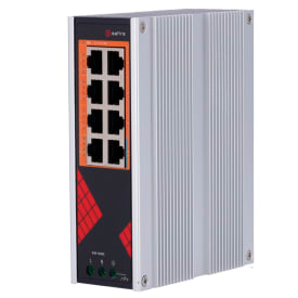 Safire PoE-svitsj industriell 130W 6x30W PoE+ og 2x60W HiPoE WatchDog