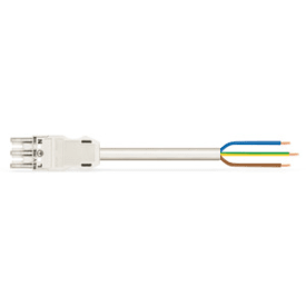 Tilslutningskabel 2m 3G2,5 hun-fri, Eca, hvid, kodning A