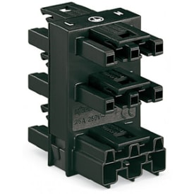 25 stk Winsta Afgreningsblok 5-vejs 1 x, han / 5 x, hun 3-polet, sort