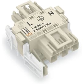 Linect®-T-stykke; 3-polet; Kodn. A; 1 indgang; 2 udgange; hvid