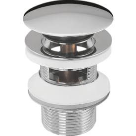 Unique bottenventil, push-open, krom