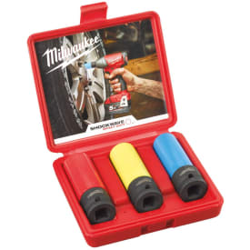 Milwaukee Shockwave Impact Duty Automotive kraftpipesett, ½″ firkantfeste, 17 mm, 19 mm og 21 mm