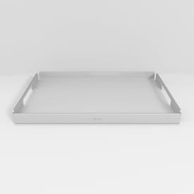 Aloop X medium bakke, 28x40,5 cm, mat aluminium