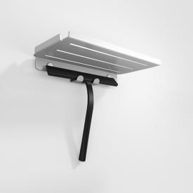 Aloop Y brusehylde med bruseskraber, mat aluminium