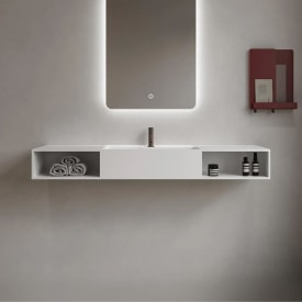 Copenhagen Bath Modul SH 140 servant med hyller, 140x40 cm, hvit matt