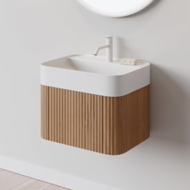 Copenhagen Bath Yuno Kontur 55 servantskap, med servant, 54,7x40,7 cm, eik