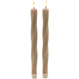 Sirius Sille Nordic Sculpture Twist LED stearinljus, brunt