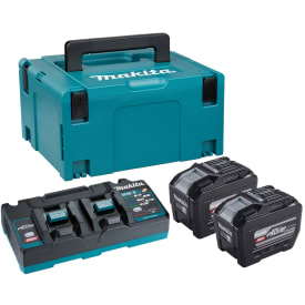 Makita XGT® batteri og ladesæt, 2 stk. 40 V/8,0 Ah og lader