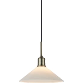 Markslöjd Vela pendel 1l antikmessing/blank hvid