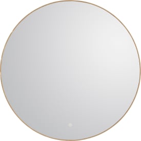 Cassøe Toscana spejl med lys, touch, Ø90 cm, messing