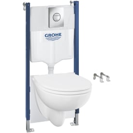 Grohe Solido 5-i-1 væghængt toiletpakke, uden skyllekant, hvid/krom